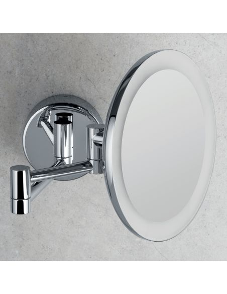 Specchio ingranditore a muro 3x con luce LED Colombo Design