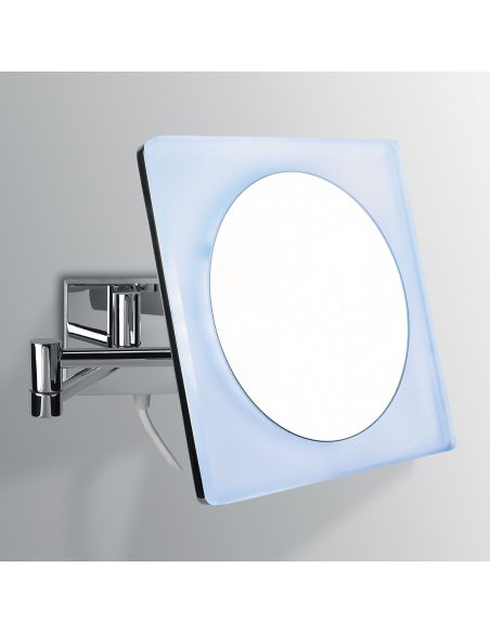 Specchio ingranditore a muro 3x con luce LED Colombo Design