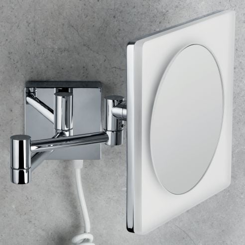 Specchio ingranditore a muro 3x con luce LED Colombo Design