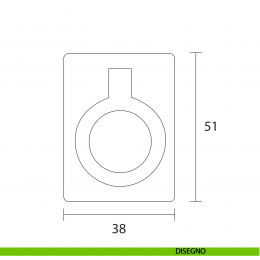 Maniglia incasso con anello per mobile OMP Porro bronzo antico misura 50 articolo 587 2