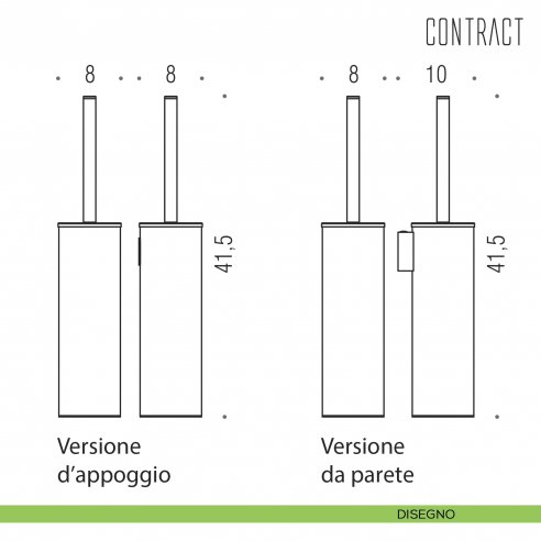 Porta scopino da parete e appoggio Smart Colombo Design Contract-Comunità disegno