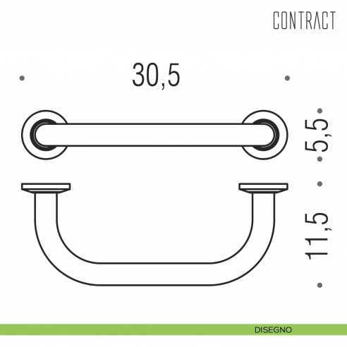 Maniglione per vasca Colombo Design 25 cm disegno