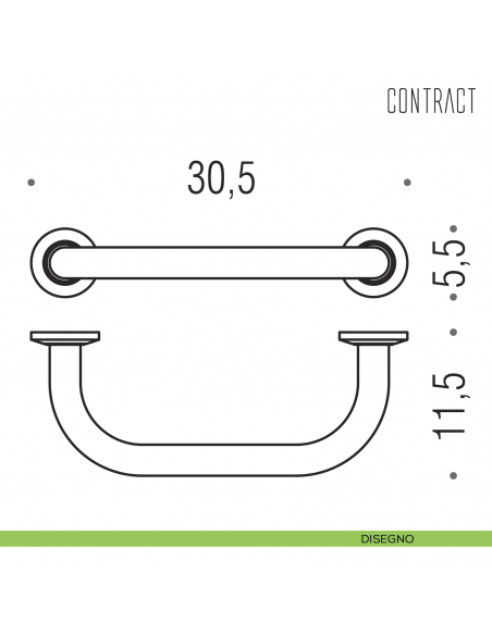 Maniglione per vasca Colombo Design 25 cm disegno