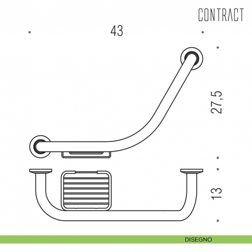 Maniglione per vasca Colombo Design con porta sapone reversibile disegno