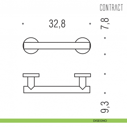 Maniglione per bagno Colombo Design 32,8 cm B9723 disegno
