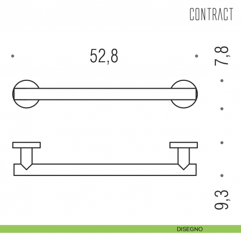 Maniglione per bagno Colombo Design 52,8 cm B9724 disegno