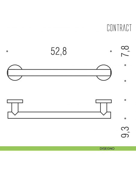 Maniglione per bagno Colombo Design 52,8 cm B9724 disegno