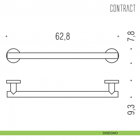 Maniglione per bagno Colombo Design 62,8 cm B9725 disegno