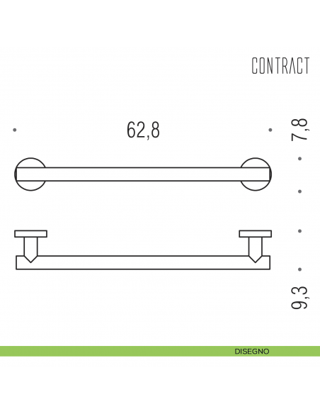 Maniglione per bagno Colombo Design 62,8 cm B9725 disegno