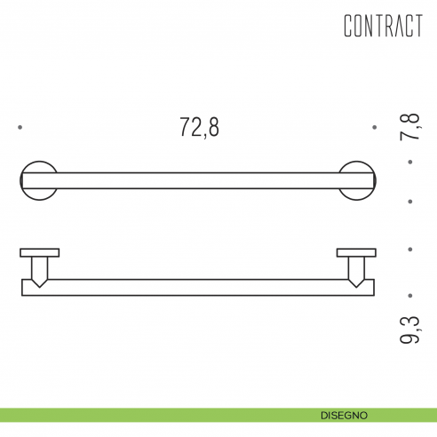 Maniglione per bagno Colombo Design 72,8 cm B9726 disegno