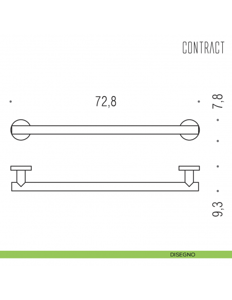 Maniglione per bagno Colombo Design 72,8 cm B9726 disegno