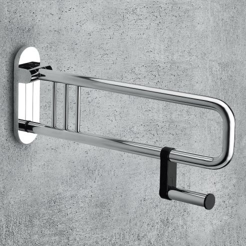 Appoggio ribaltabile con portarotolo per bagno Colombo Design 65 cm B9729