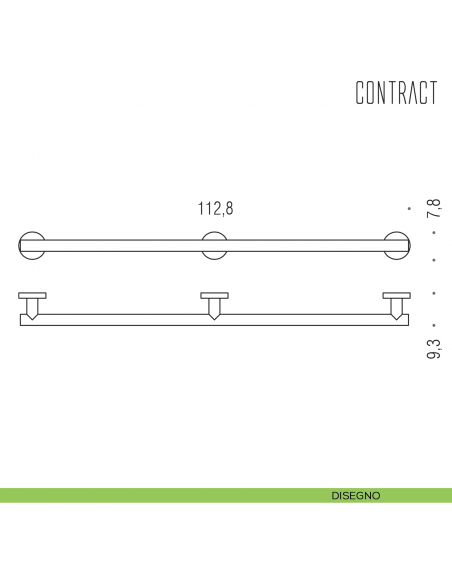 Corrimano per bagno Colombo Design 112,8 cm B9731 disegno