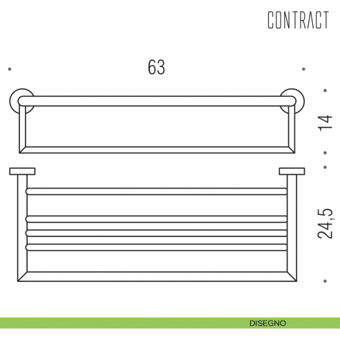 Rack porta salvietta Colombo Design Contract-Comunità B9953 disegno