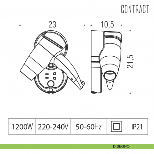 Asciugacapelli da parete con presa per rasoio 110/220V Colombo Design B9970 disegno