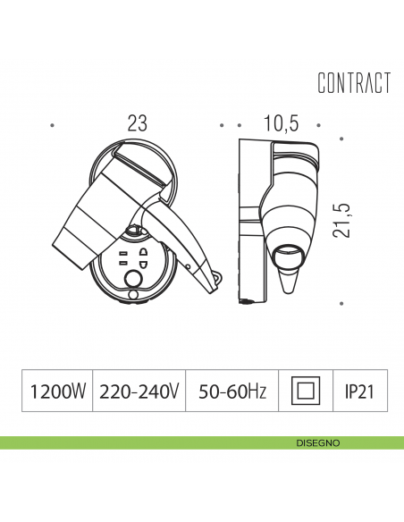 Asciugacapelli da parete con presa per rasoio 110/220V Colombo Design B9970 disegno