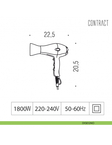 Asciugacapelli 1800W Colombo Design B9971 disegno