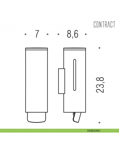 Spandisapone in acciaio inox Colombo Design Contract-Comunità B9979N disegno