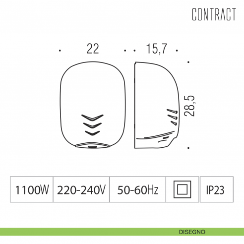 Asciugamani per elevata affluenza ad alta velocità Colombo Design Contract-Comunità B9984 disegno