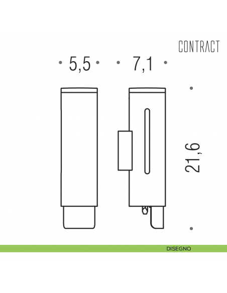 Spandisapone in acciaio inox Colombo Design Contract-Comunità B9986N disegno