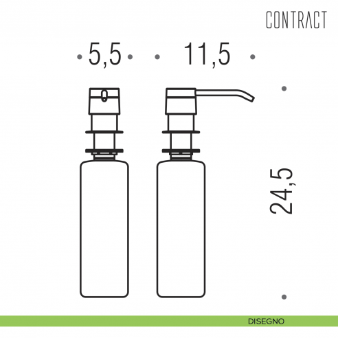Dosatore sapone da incasso Colombo Design Contract-Comunità L 0,35 disegno