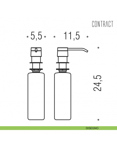Dosatore sapone da incasso Colombo Design Contract-Comunità L 0,35 disegno