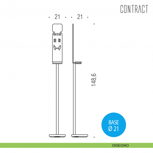 Piantana per distributore elettronico di sapone e gel igienizzante touchless Colombo Design Contract-Comunità B9990 disegno