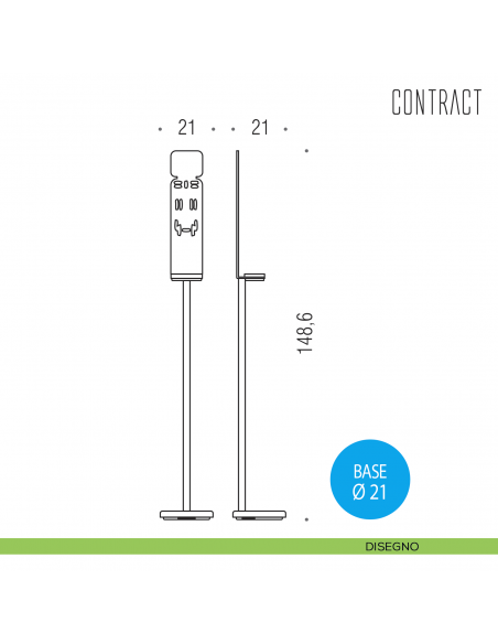 Piantana per distributore elettronico di sapone e gel igienizzante touchless Colombo Design Contract-Comunità B9990 disegno