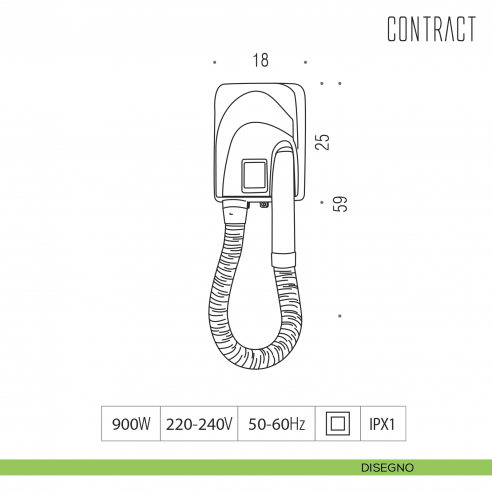 Asciugacapelli da parete con presa universale per rasoio 110/220V Colombo Design Contract-Comunità disegno