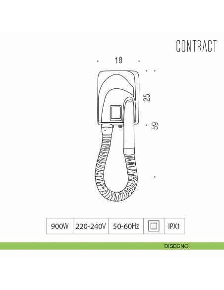 Asciugacapelli da parete con presa universale per rasoio 110/220V Colombo Design Contract-Comunità disegno