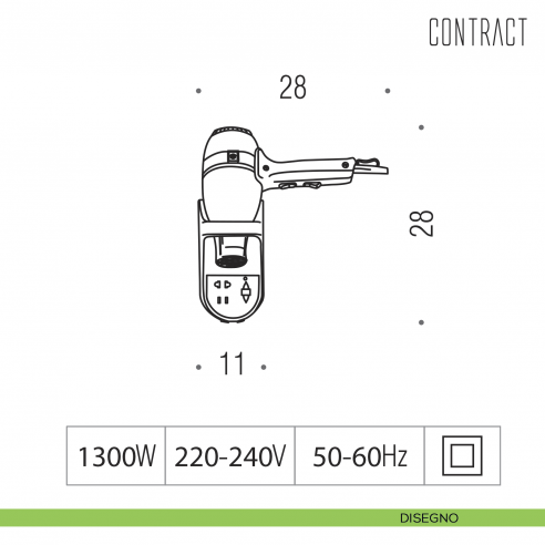 Asciugacapelli da parete con presa universale per rasoio 110/220V Colombo Design Contract-Comunità disegno