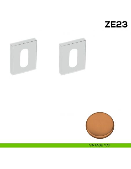 Bocchetta rettangolare patent per porta Zero Evolution Colombo Design ZE23 - vintage mat