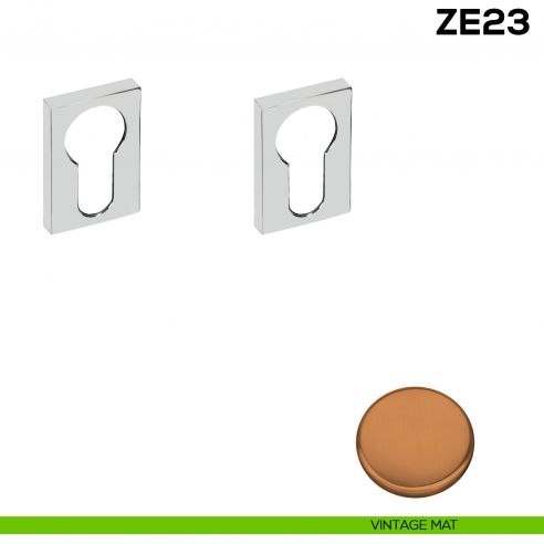 Bocchetta rettangolare yale per porta Zero Evolution Colombo Design ZE23 - foro yale - vintage mat