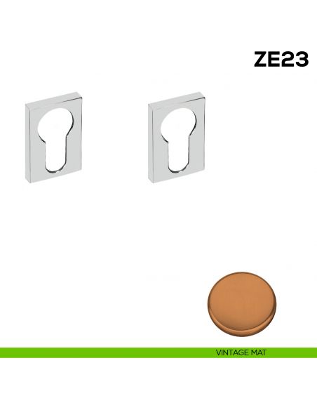 Bocchetta rettangolare yale per porta Zero Evolution Colombo Design ZE23 - foro yale - vintage mat