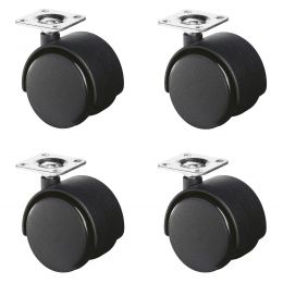 Ruota in nylon con piastra diametro 50 mm per mobili Vi.Tel. E0073