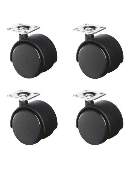 Ruota in nylon con piastra diametro 50 mm per mobili Vi.Tel. E0073