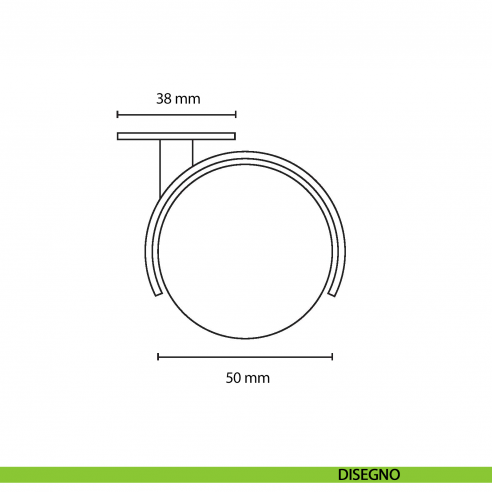 Ruota in nylon con piastra diametro 50 mm per mobili Vi.Tel. E0073 - disegno