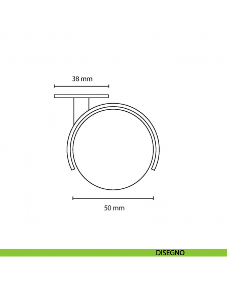 Ruota in nylon con piastra diametro 50 mm per mobili Vi.Tel. E0073 - disegno