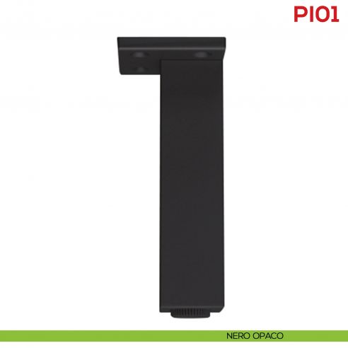 Piedino quadrato per mobile regolabile in ABS PI 01 Mital nero opaco