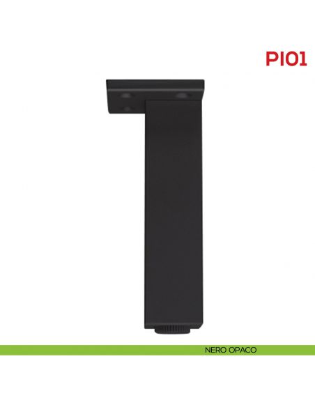 Piedino quadrato per mobile regolabile in ABS PI 01 Mital nero opaco
