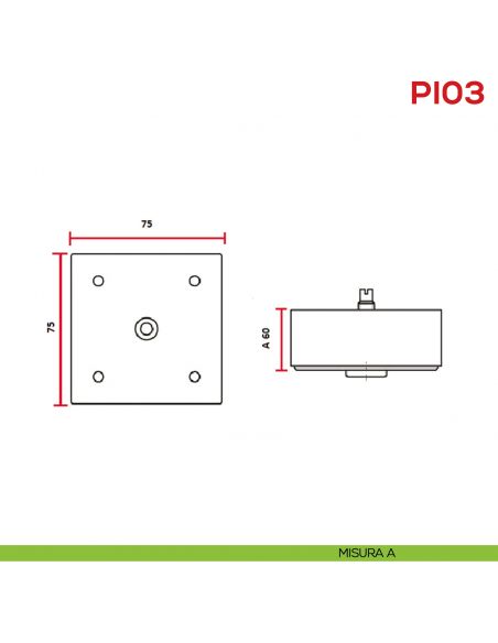 Piedino basso quadrato per mobile regolabile in ABS PI 03 Mital - misura A