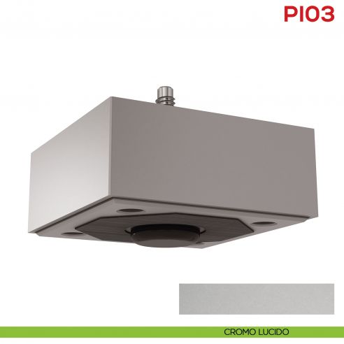 Piedino basso quadrato per mobile regolabile in ABS PI 03 Mital - cromo lucido