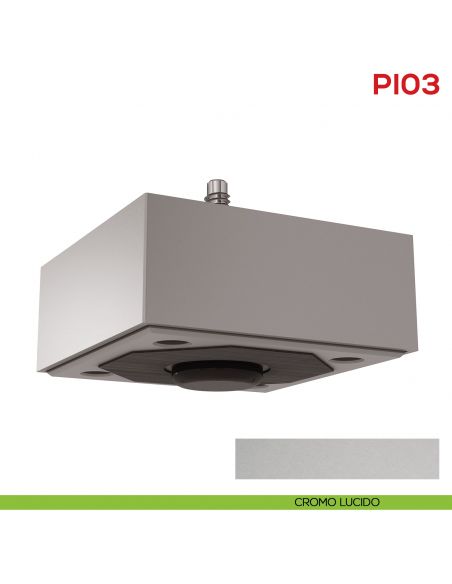 Piedino basso quadrato per mobile regolabile in ABS PI 03 Mital - cromo lucido