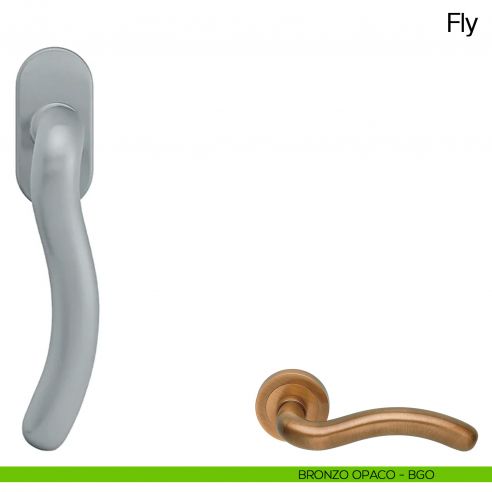 Maniglia martellina DK per finestra Fly Manital bronzato