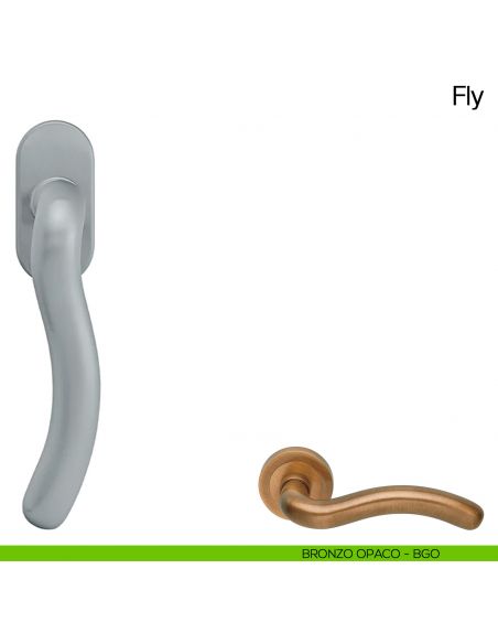 Maniglia martellina DK per finestra Fly Manital bronzato
