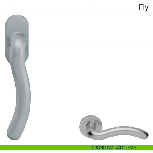 Maniglia martellina DK per finestra Fly Manital cromato satinato