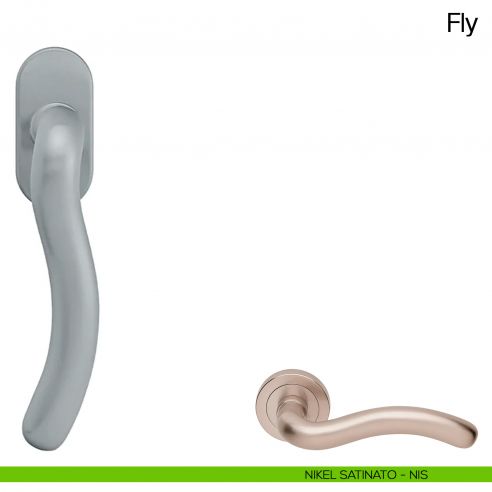 Maniglia martellina DK per finestra Fly Manital nikel satinato