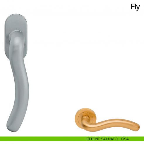 Maniglia martellina DK per finestra Fly Manital ottone satinato