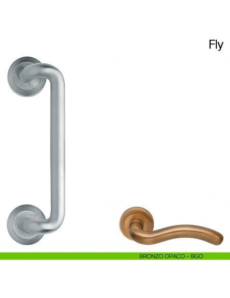 Maniglione per porta Fly Manital con rosette bronzato