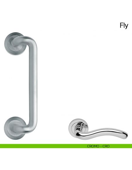 Maniglione per porta Fly Manital con rosette cromato